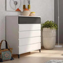 Cómoda 5 cajones LUCCA con tirador en J diseño moderno y alta capacidad