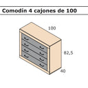 Cómoda 4 Cajones L’aquila Mesita De Noche