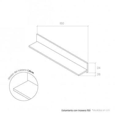 Composición de salón LECCE con mueble TV, vitrina y estante en tonos roble y blanco