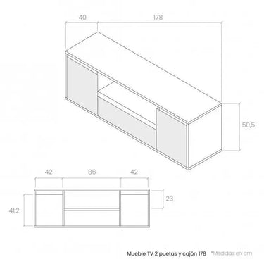 Conjunto salón LECCE ambiente 57 en tonos amaderados cálidos con mueble TV, vitrina y estante de pared.