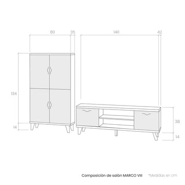 Composición Salón Comedor BOLONIA ambiente 6