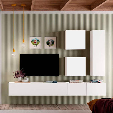 Composición de salón Florencia ambiente 2 con mueble TV flotante y diseño elegante