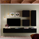 Composición de salón Florencia ambiente 2 con mueble TV flotante y colores elegantes
