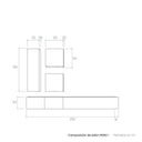 Composición de salón comedor Florencia ambiente 2 con mueble TV flotante y diseño elegante