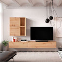 Composición de salón comedor FLORENCIA diseño moderno y elegante en madera con muebles funcionales