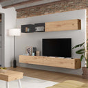 composición de salón comedor FLORENCIA ambiente 7 minimalista y elegante en madera y blanco