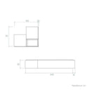Composición de Salón Comedor FLORENCIA ambiente 8 minimalista y moderna en tonos artisan, ébano y blanco, muebles de melamina de alta calidad.