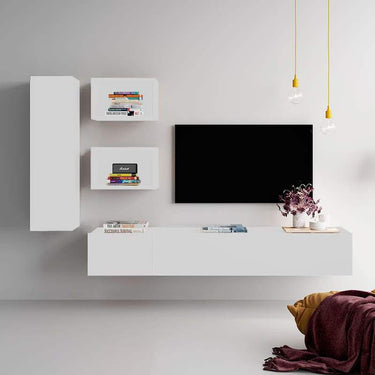 Composición de salón FLORENCIA 6 con mueble TV flotante y almacenamiento moderno