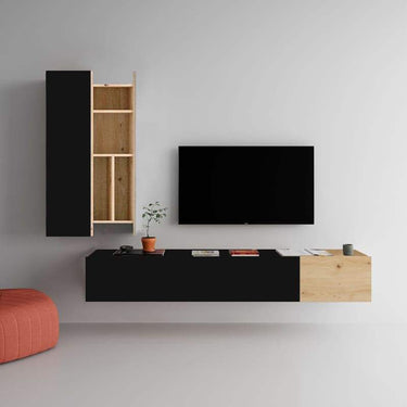 Composición de salón FLORENCIA ambiente 10 con diseño elegante y almacenamiento funcional