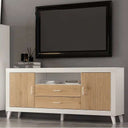 Composición Salón ASTI con mueble TV y vitrina de diseño moderno y acabado sofisticado