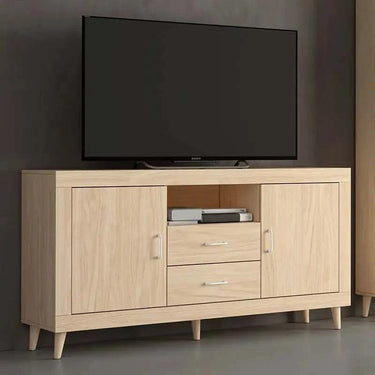 Composición Salón ASTI con mueble de TV y vitrina en salón moderno elegante