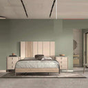 Composición Muebles dormitorio matrimonio Siena con cabecero galería y mesitas personalizables