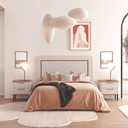 Mueble dormitorio composición CAPRI mod.1 con cabezal MIGLIERA y mesitas de noche negras