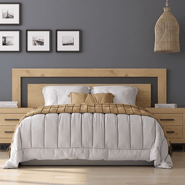 Cabezal cama matrimonio diseño nórdico L'AQUILA mod. 1 en melamina resistente con 220x161 cm, disponible en múltiples colores.