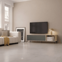Mueble TV moderno con puerta abatible TIVOLI en madera sostenible y diseño minimalista