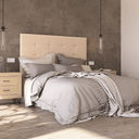 Cabecero tapizado L'AQUILA para dormitorio de matrimonio en textil o polipiel con molduras resistentes y colores duraderos