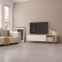 Mueble TV TIVOLI con puerta abatible diseño minimalista personalizable madera reciclada España