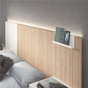 Muebles dormitorio matrimonio SIENA moderno con cabecero, mesitas con cajones y luces LED personalizables