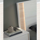 Conjunto de muebles dormitorio matrimonio SIENA con cabecero tapizado, dos mesitas de noche y luz LED integrada en varios colores