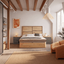 Mueble dormitorio matrimonio Genova en tonos Artisan y Ébano moderno y funcional