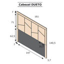 Composición dormitorio L’AQUILA con cabecero y mesitas modernas en colores variados