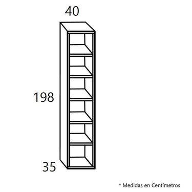 Estantería librería alta Bolonia con módulo abierto y cuatro puertas en salón