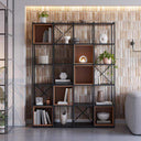 Estantería librería modular Ayna 140 estructura metálica y compartimentos crema