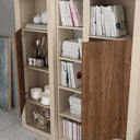 Estantería librería con trasera y 4 huecos abierta en roble fabricada en España