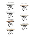 Mesa centro elevable convertible en mesa de comedor extensible modelo CINZIA con patas metálicas en X.