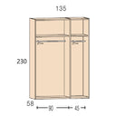 Armario 3 puertas CAPRI madera nogal diseño compacto elegante almacenamiento dormitorio