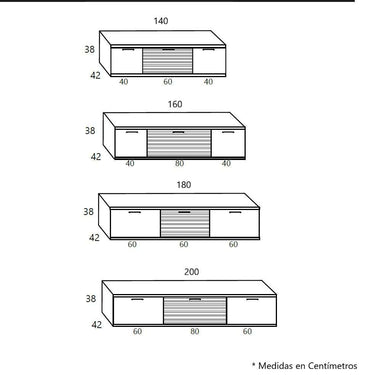 Medidas mueble salon comedor BOLONIA moderno con vitrina y mueble TV en ambiente 3 elegante y funcional