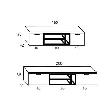 Mueble para tv colección Bolonia mueble comedor de 2 puertas y espacio multimedia