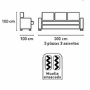 sofá cama 3 plazas 300 cm modelo FLOG tapizado microfibra antimanchas color neutro moderno