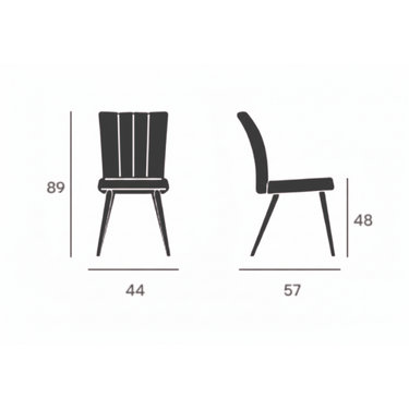 Pack de 4 sillas de comedor tapizadas modelo Tucson en varios colores