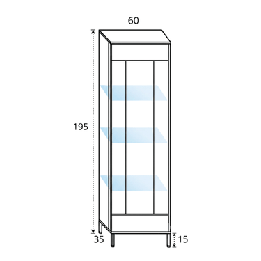Mueble salón con vitrina NAPOLI moderno y funcional en ambiente 5