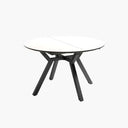 Mesa comedor redonda extensible Giovanna con diseño moderno y apertura semi automática