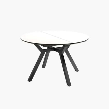Mesa comedor redonda extensible Giovanna con diseño moderno y apertura semi automática