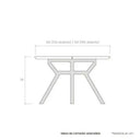 Mesa comedor redonda extensible modelo GIOVANNA con acabado efecto piedra y patas metálicas negras
