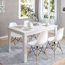 Mesa de comedor extensible ALLEGRA con patas en L, melamina de alta calidad y diseño elegante