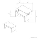 Mesa de centro elevable modelo VALENTINA en madera con acabado melamina y diseño moderno