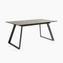 Mesa comedor extensible Romina piedra con acabado efecto piedra y patas metálicas negras