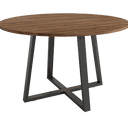 Mesa de comedor redonda fija Lugano diseño elegante patas metálicas