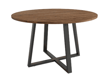 Mesa de comedor redonda fija Lugano diseño elegante patas metálicas