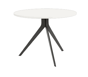 Mesa de comedor redonda fija ORTA con patas metálicas en comedor moderno