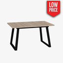 Mesa Extensible Mod. Alessandra Roble Natural / Negra 120Cm Salón