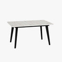 Mesa salón comedor extensible PALMIRA en colores personalizables con patas blancas o negras.