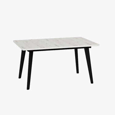 Mesa salón comedor extensible PALMIRA en colores personalizables con patas blancas o negras.