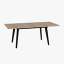 Mesa salón comedor extensible PALMIRA en colores personalizables con patas metálicas en blanco o negro.