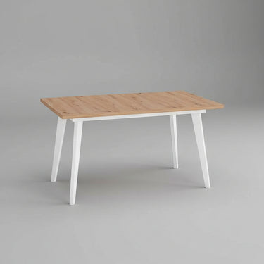 Mesa salón comedor extensible PALMIRA en colores personalizables con patas metálicas blancas o negras