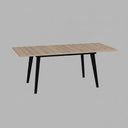 Mesa salón comedor extensible PALMIRA en colores personalizables con patas metálicas en blanco o negro.